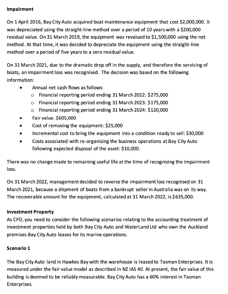 the revaluation of the equipment using the gross method. Show your workings.