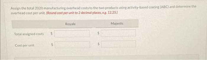 for $1.270. The production cost computed per unit under traditional costing for