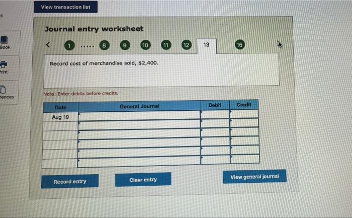 & Ex Submit Check my work Prepare journal entries to record the