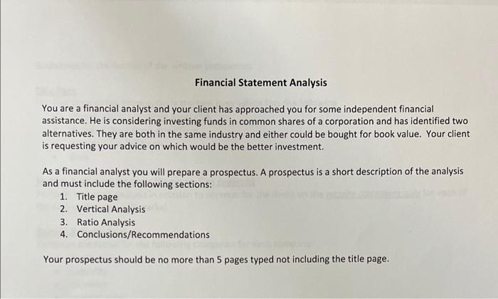 I need help with this project including conclusion recommendation and ratios.I need