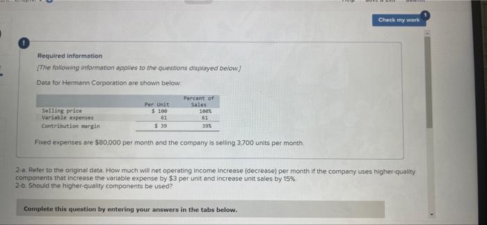 clear organized complete answer please do the 2 requirements Check my work