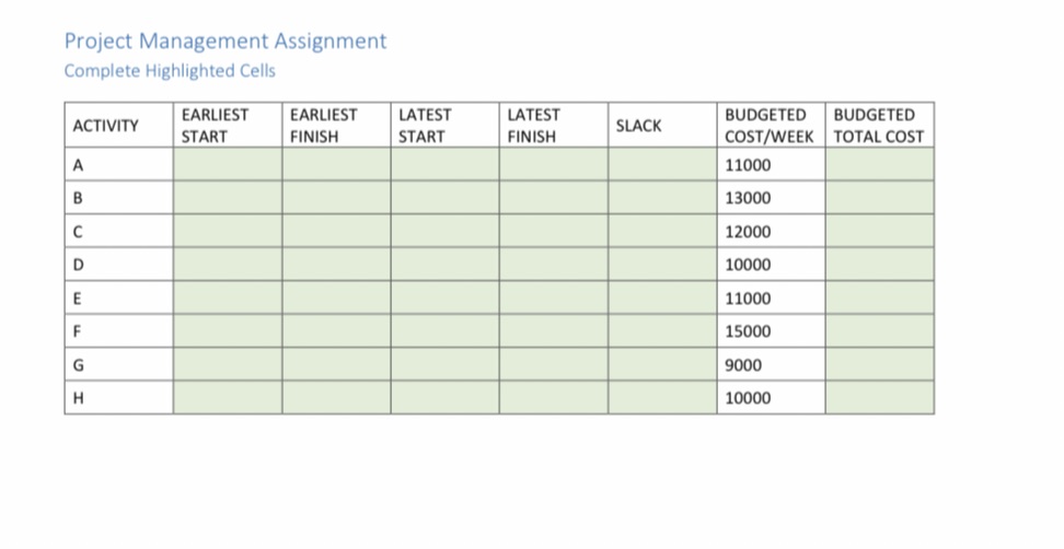 Insert the numbers and headings in your table as seen in the