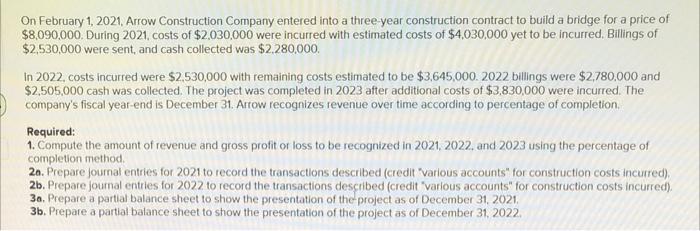 For Req 2 A&B1. record construction cost 2. Record billing process 3.