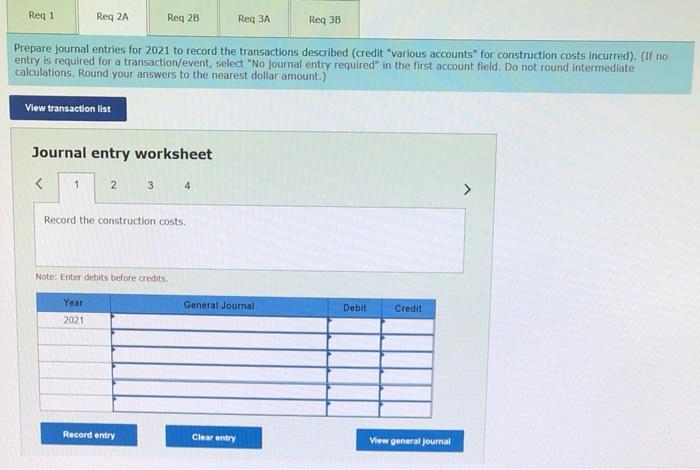 1, 2021. Arrow Construction Company entered into a three year construction contract