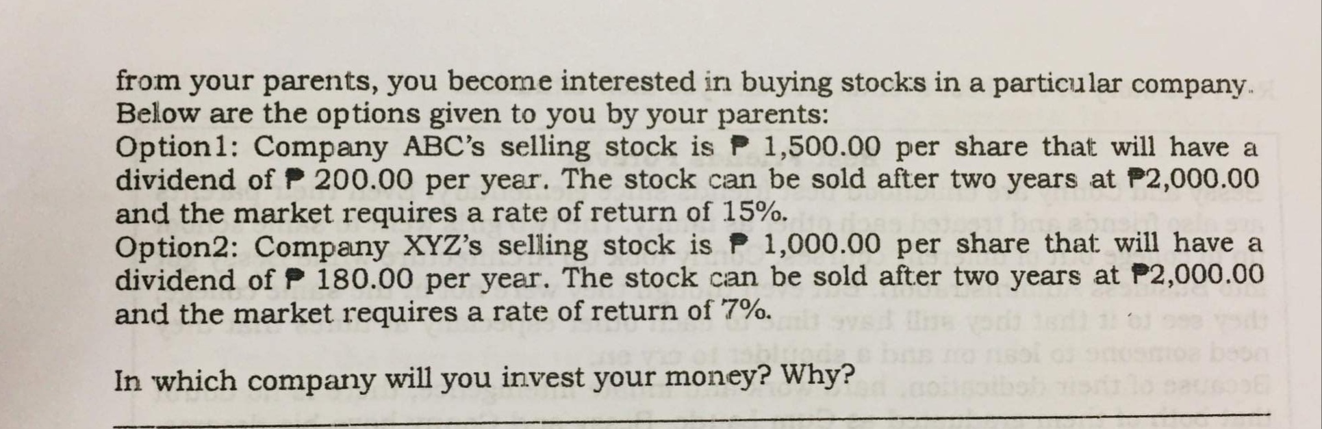 the dividend per share is P 42.86 Example 2: A certain corporation
