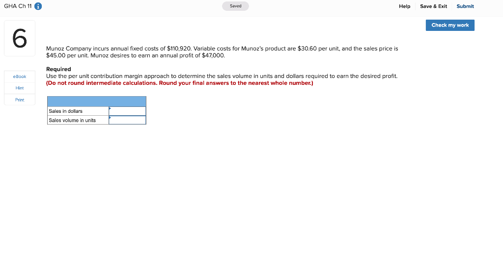 GHA 11. Question 6. please format the exact same GHA Ch 11
