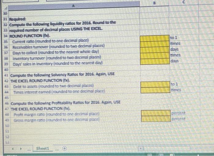 ratios that managers use to assess liquidity. 2. Compute and interpret financial