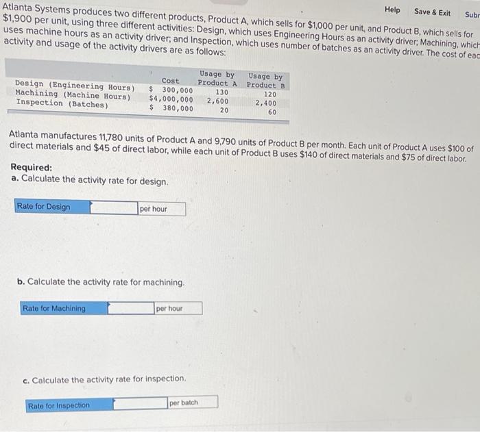 plz post the details too Help Save & Exit Atlanta Systems produces
