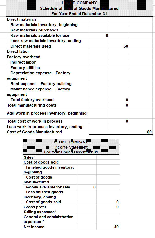from Problem 18-2A and the following additional information for Leone Company, complete