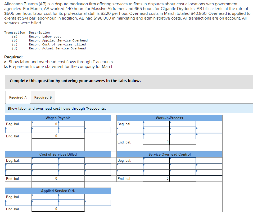  Allocation Busters \((A B)\) is a dispute mediation firm offering services