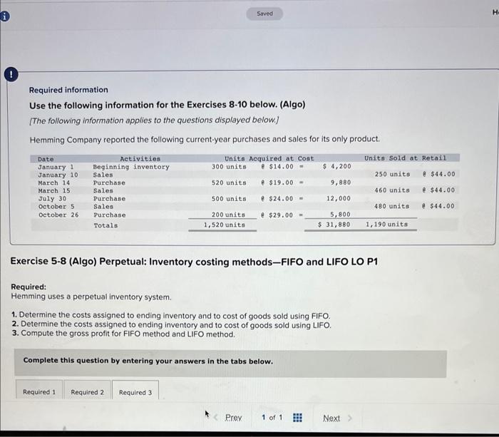 please help with this accounting question! Required information Use the following information