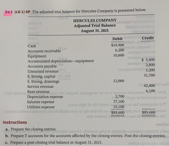 i need help with all questions a-c E4.5 (LO 1) AD The