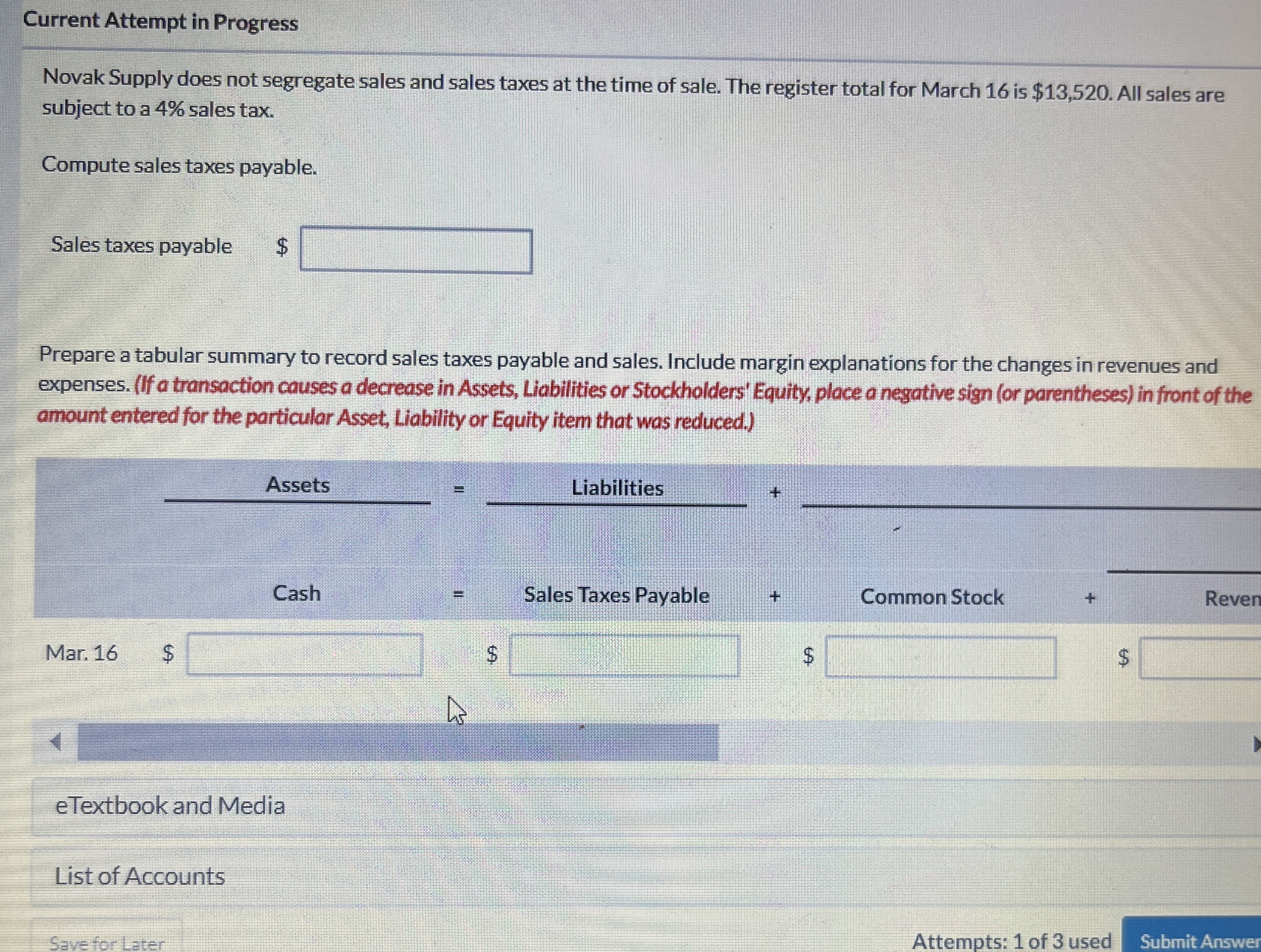  Current Attempt in Progress Novak Supply does not segregate sales and