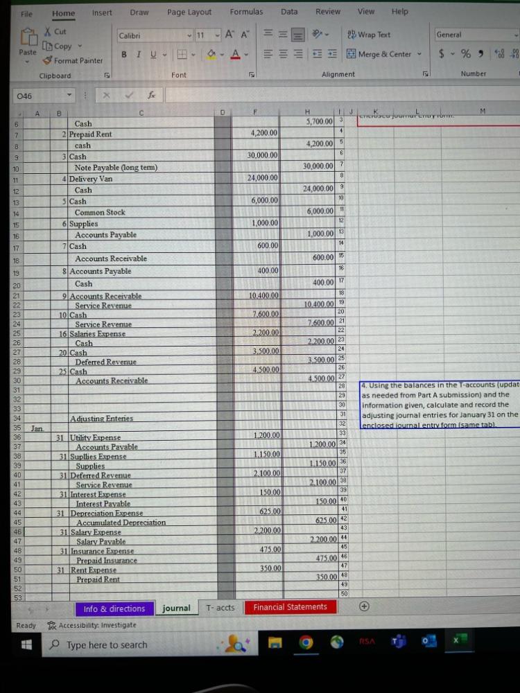 entered to find out the sum of the requested adjusted totals. Instructions