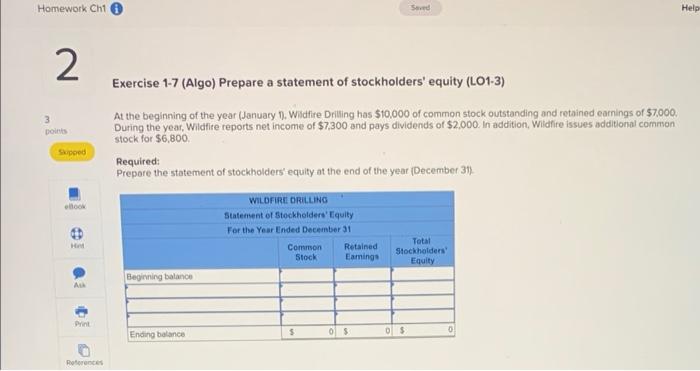 Can someone help me answer this question Exercise 1-7 (Algo) Prepare a