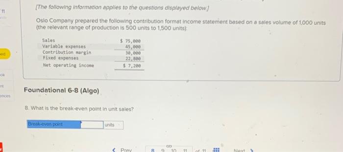 sales volume of 1,000 units (the relevant range of production is 500