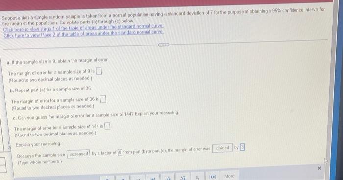 may someone please help Suppose that a simple random sample is taken