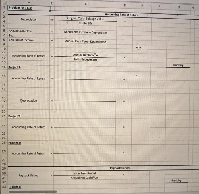 has a number of potential capital investments. Because these projects vary in