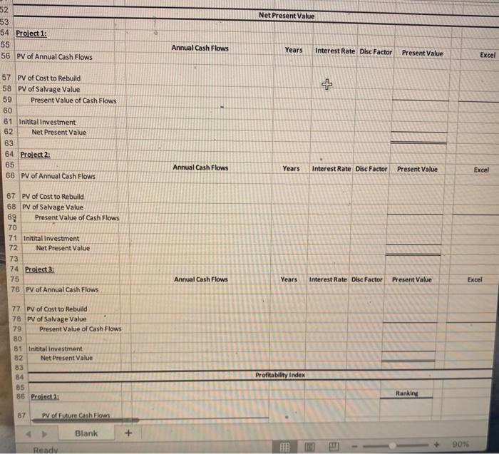 to compare them. Project 1: Retooling Manufacturing Facility. This project would require