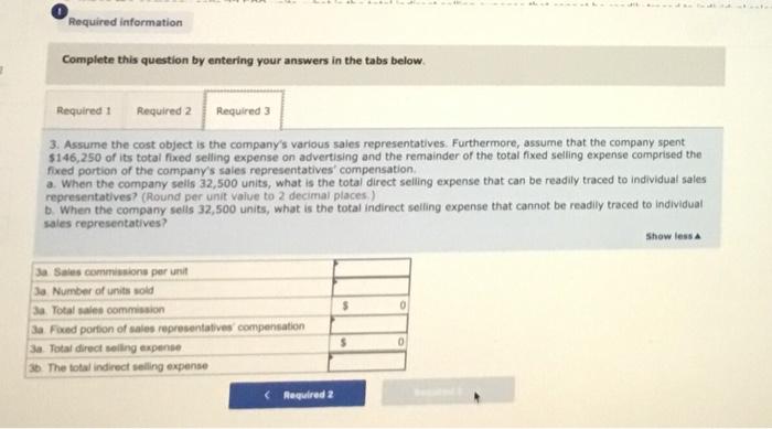 representatives' compensation a When the company sells 32.500 units, what is the