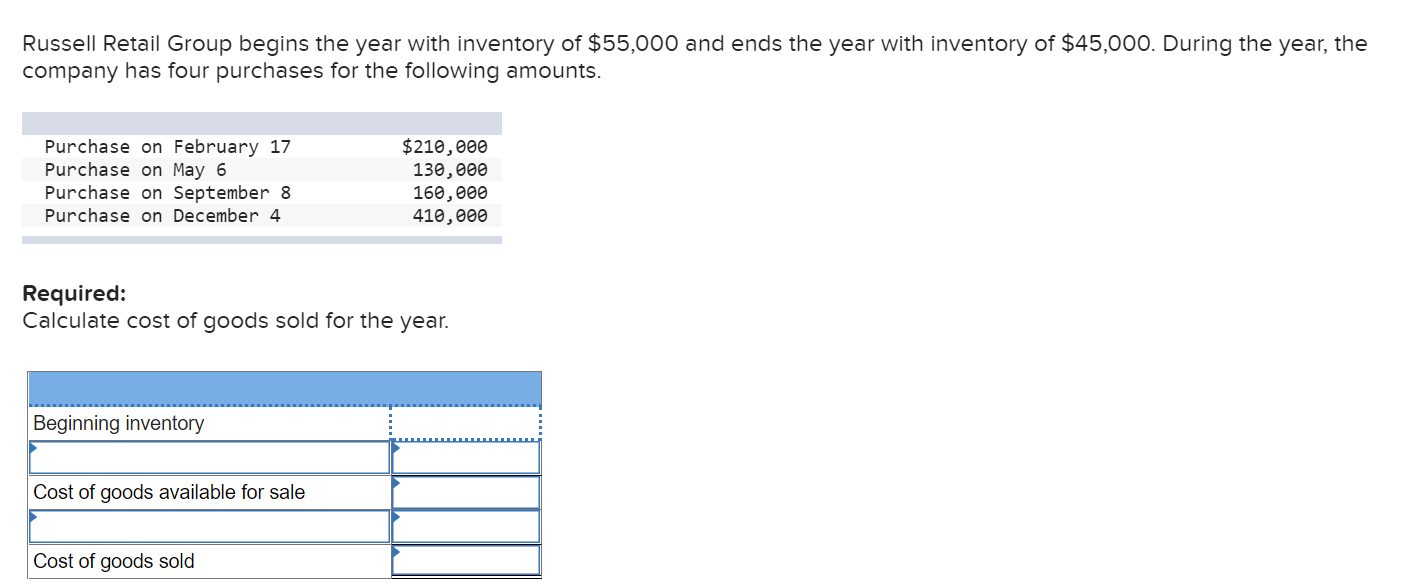 First Question Second Question Russell Retail Group begins the year with inventory