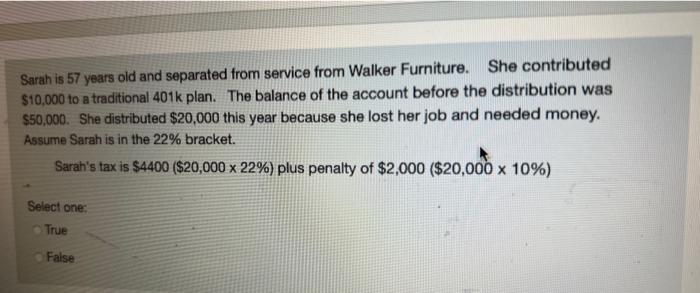 in the 24% bracket. Daniel's must pay a 10% penalty of $2000