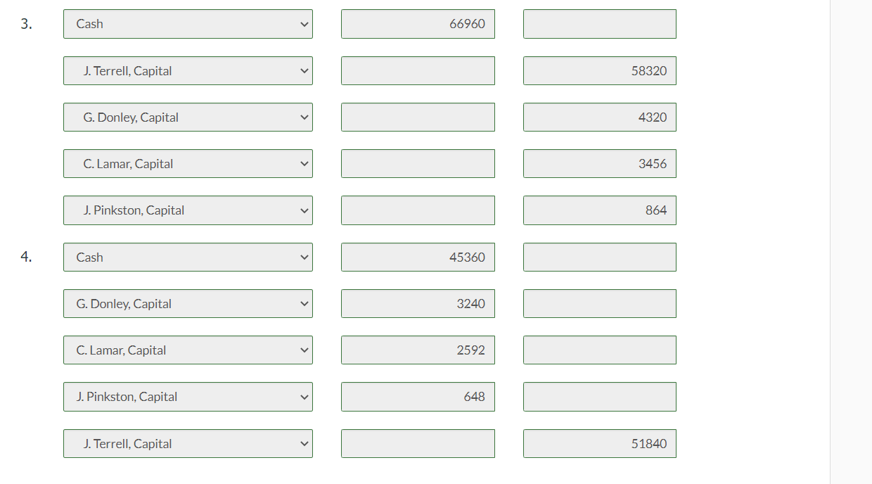 Pinkston $19,440. The income sharing ratios are 5:4:1, respectively. On May 1