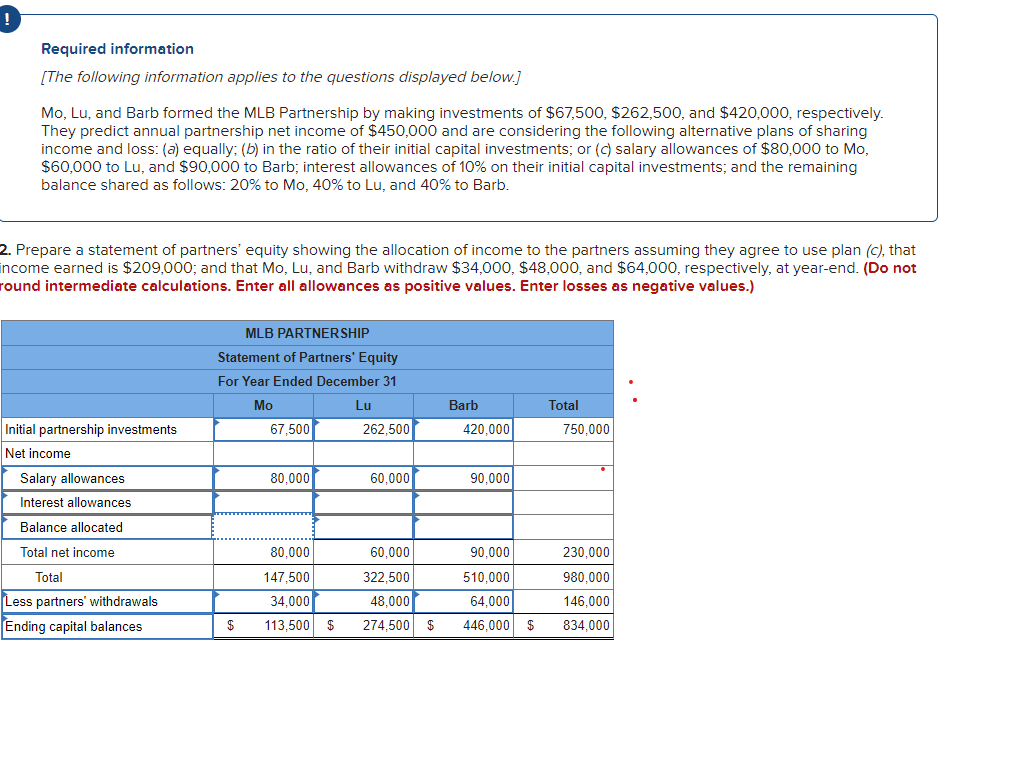 Interest allowance and balance allocated are the 2 problems i cant figure