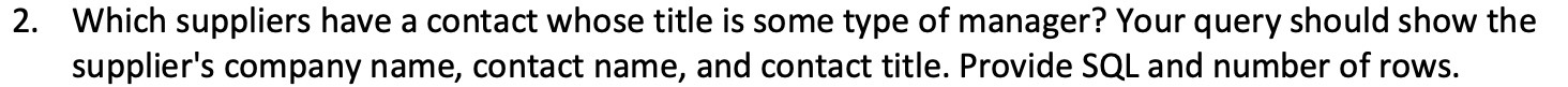 2. Which suppliers have a contact whose title is some type