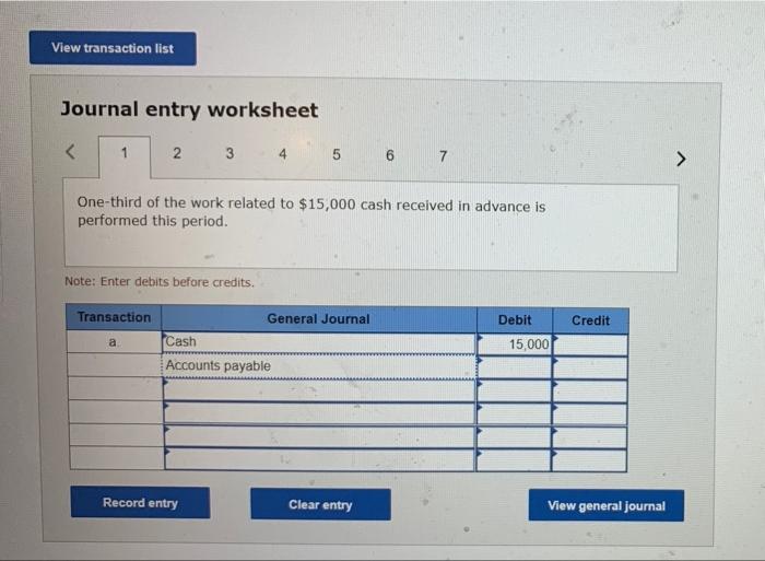 P4 6. One-third of the work related to $15.000 cash received in