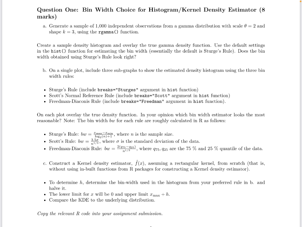 This is about coding in R. Please include your R codes and