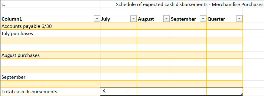 that matches the above tables. Just make a smiliar exel sheet and