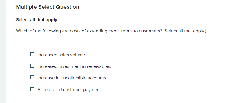  Multiple Select Question Select all that apply Which of the following