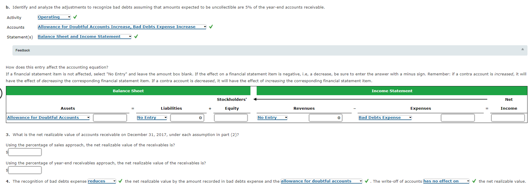 Allowance Method for Accounting for Bad Debts At the beginning of 2017,