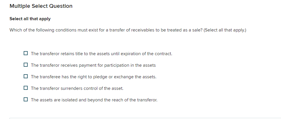  Multiple Select Question Select all that apply Which of the following