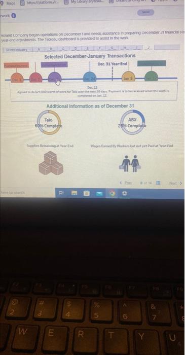 1 and needs assistance in preparing Vecemb rend adjustments. The Tableau dashboard