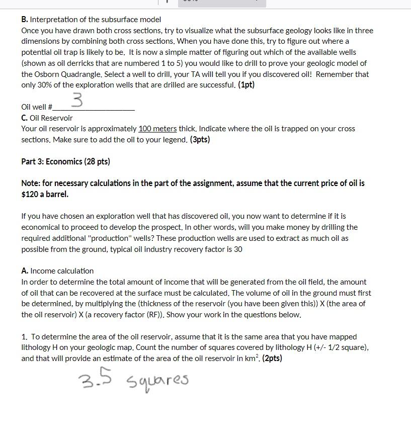 Please help with this question, all information needed is given. B. Interpretation