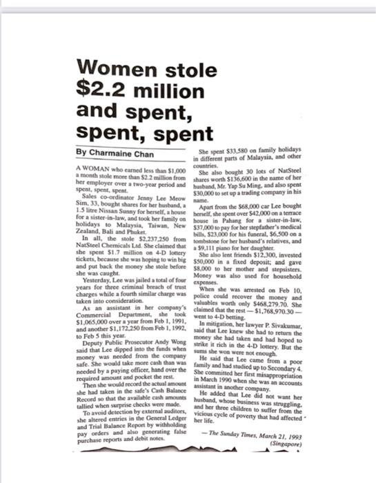  THIS AN AUDIT QUESTION Read the case carefully for identify as