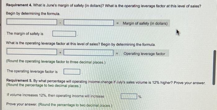 for 36.000 Pent Dene Con Marino Menu Requirement 4. What is June's