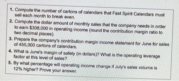 this level of sales? Begin by determining the formula. = Margin of