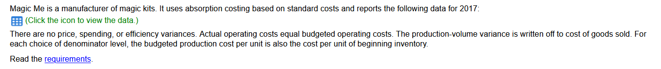 Please help with all 4 requirement Magic Me is a manufacturer of