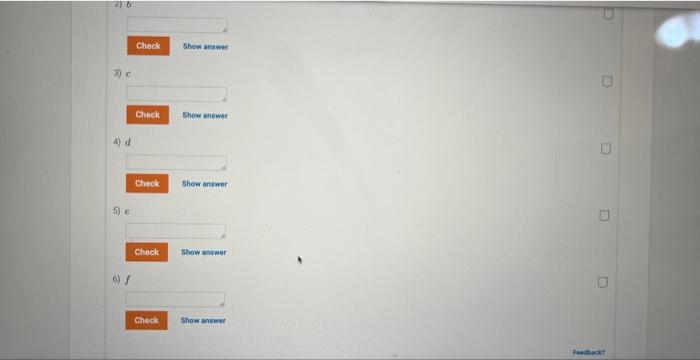 Eheck Show anseer 4) d Check show anawer 5) e Check Sthow