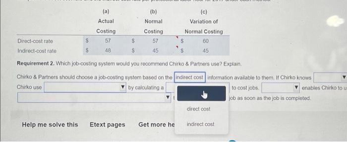 for 2017 under each method. (c) Variation of Normal Costing S (a)