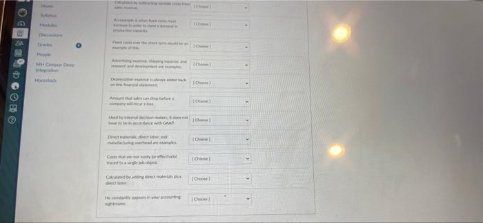 4 points each Match the lewond with the best to the keyword