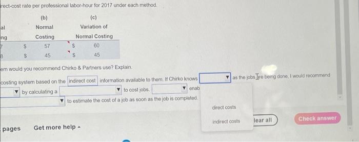 Actual 5 Costing 57 48 (b) Normal $ Direct-cost rate $ $
