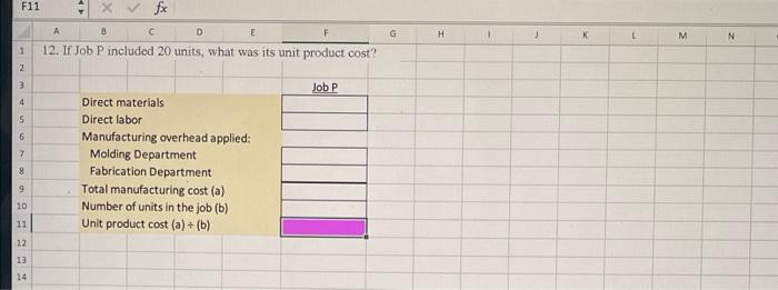 and sold only two jobs during March Job P and Job Q.