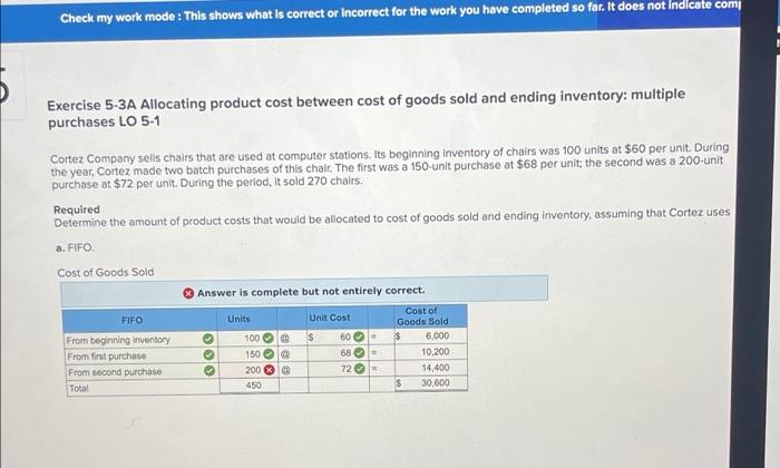what am i doing wrong Check my work mode: This shows what