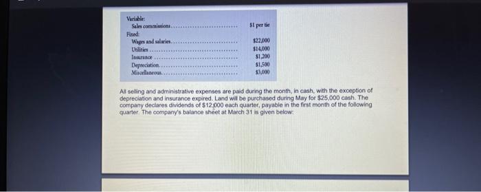 quarter (April - June) using MS Excel. - A Sales budget, by