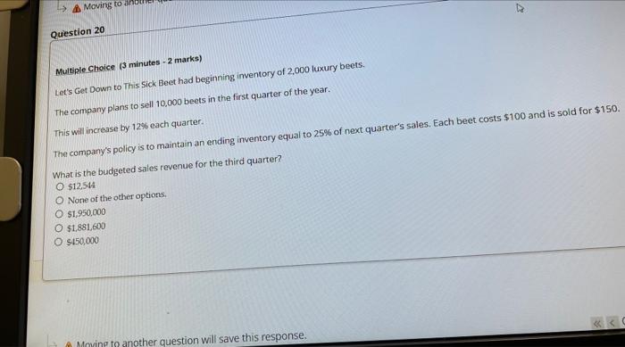 g Multiple Choice (3 minutes - 2 marks) Let's Get Down to