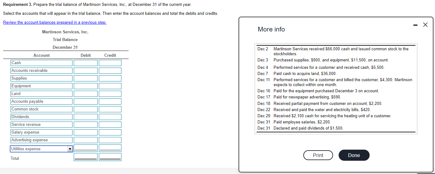 Requirement 4: Total resources = $_________ Amount owed = $________ The company